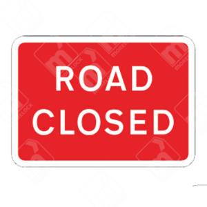 Road Closed Sign – Diagram 7010.1F – Official UK temporary road sign notifying drivers of a closed road ahead.