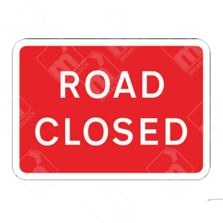 Road Closed Sign – Diagram 7010.1F – Official UK temporary road sign notifying drivers of a closed road ahead.