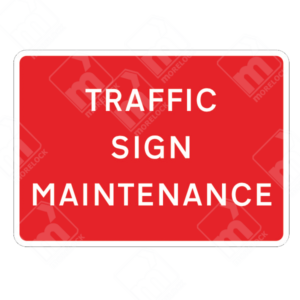 Traffic Sign Maintenance Sign – Diagram 7010.1I. Temporary UK traffic sign alerting road users to sign maintenance work for safety and traffic management.