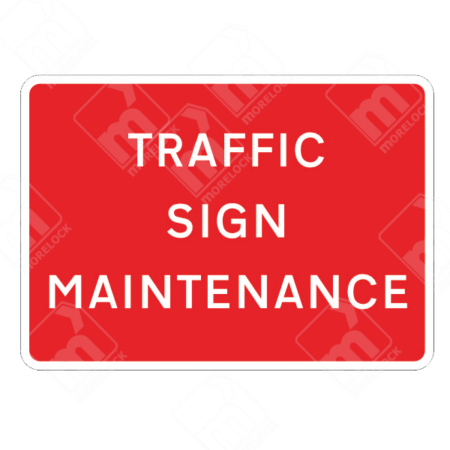 Traffic Sign Maintenance Sign – Diagram 7010.1I. Temporary UK traffic sign alerting road users to sign maintenance work for safety and traffic management.