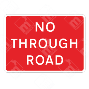 No Through Road Sign – Official UK temporary road sign informing drivers that the road ahead does not connect to another route.