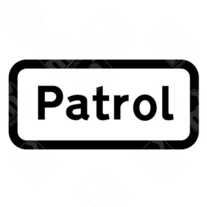 School Crossing Patrol Sign (Diagram 547.1) – Official UK traffic sign warning drivers of a school crossing patrol ahead, ensuring child safety and traffic awareness.