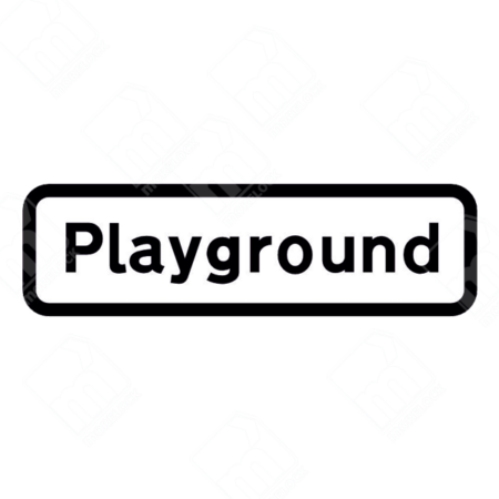 Playground Warning Sign (Diagram 547.2) – Official UK traffic sign alerting drivers to a nearby playground or school crossing, ensuring child safety and traffic awareness.