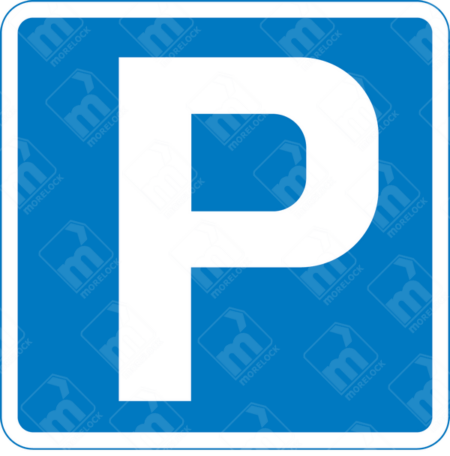 Parking Place Sign (Diagram 801) – Permanent UK traffic sign indicating a designated parking area for vehicles.