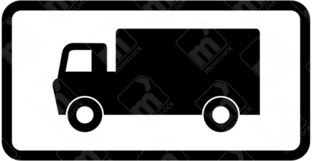 Goods Vehicle Parking Sign (Diagram 804.1) – Permanent UK traffic sign indicating a designated parking area for lorries and commercial trucks.