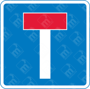 No Through Road Sign (Diagram 816) – Official UK traffic sign indicating a no-through road for vehicular traffic, used in dead-end streets and cul-de-sacs.