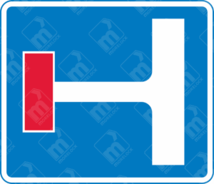 No Through Road Sign (Diagram 817) – Official UK traffic sign indicating that a road from the upcoming junction is not a through route for vehicles.