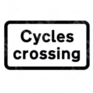 Cycles Crossing Sign (Diagram 950.1A) – Permanent UK traffic sign warning motorists of an upcoming cycle crossing.