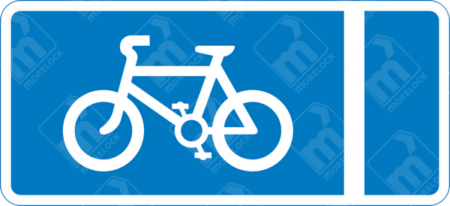 With-Flow Cycle Lane Sign (Diagram 959.1) – UK road sign indicating a designated cycling lane running in the same direction as motor traffic for improved road safety.
