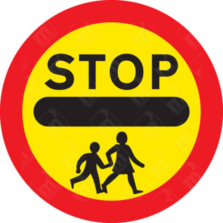 Stop School Children Crossing Patrol Sign - Diagram 605.3 with bold stop text and child icon for school crossing control