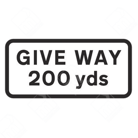Give Way 200 Yards Sign (Diagram 503.2) – Permanent UK traffic sign warning drivers of a junction controlled by a give way sign ahead.