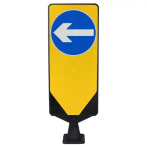 Left Arrow Traffic Bollard – UK Dynaflex reflective bollard with left arrow