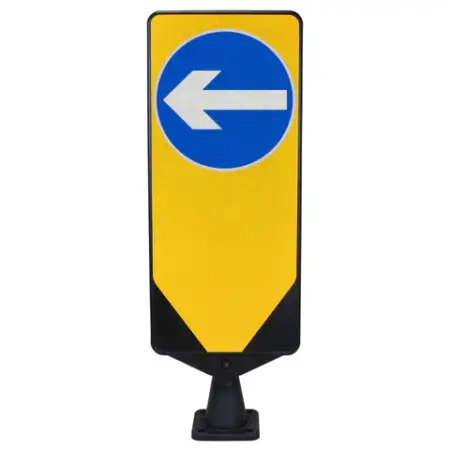 Left Arrow Traffic Bollard – UK Dynaflex reflective bollard with left arrow