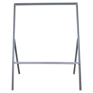Square Road Sign Frame – Heavy-duty steel sign stand with an angled leg design for securing temporary UK road signs in construction zones and roadworks.