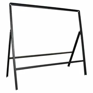Rectangular Road Sign Frame – Heavy-duty steel sign stand with a standard leg angle design for securing temporary UK road signs in construction zones and roadworks.