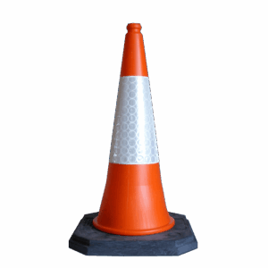 Traffic Cone 750mm Temporary UK Traffic Management Equipment– UK high-visibility safety cone with reflective sleeve for roadworks and traffic management.