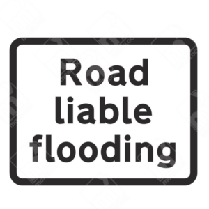 Road Liable to Flooding Sign – Diagram 563C, a UK traffic sign warning drivers of potential flooding ahead, designed for maximum visibility and compliance with UK road safety regulations.
