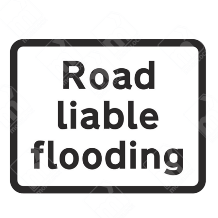 Road Liable to Flooding Sign – Diagram 563C, a UK traffic sign warning drivers of potential flooding ahead, designed for maximum visibility and compliance with UK road safety regulations.