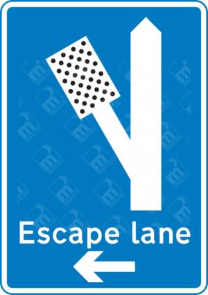 Escape Lane Left Direction Sign (Diagram 817.2A) – Official UK road sign directing vehicles toward an escape lane on the left on steep hills