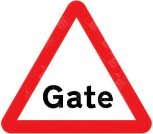 Gate Sign – Diagram 554B used to warn of gates ahead on UK roads
