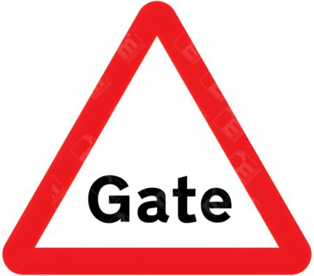 Gate Sign – Diagram 554B used to warn of gates ahead on UK roads