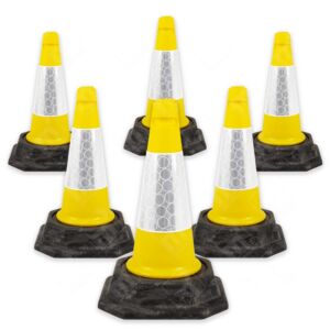 Yellow Half Metre Traffic Cone (46 One Piece Traffic Cone)