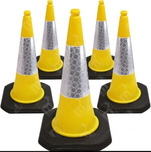 Yellow 750mm Traffic Cone – Two-piece Cone