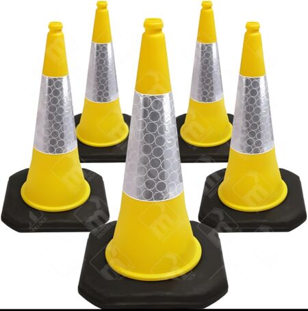 Yellow 750mm Traffic Cone – Two-piece Cone