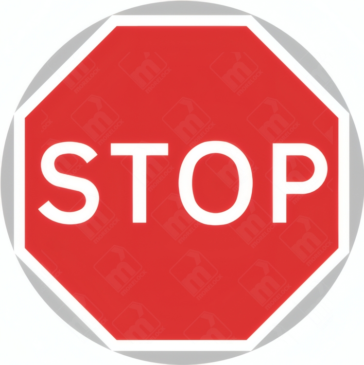 Diagram 7023 STOP sign – red octagon with bold white text for use in temporary UK traffic situations
