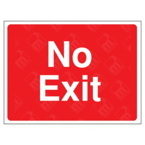 No Exit Construction Sign – bold red construction site sign with clear white text to indicate non-exit points and prevent unsafe navigation
