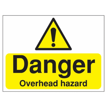 Danger Overhead Hazard Sign | UK Health & Safety Sign