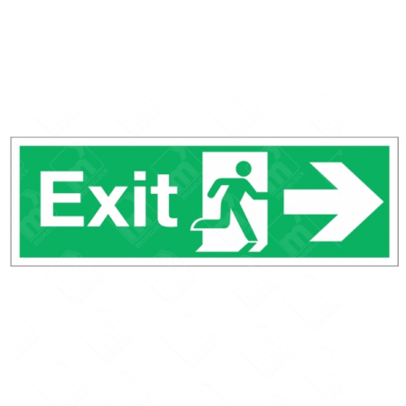 Exit Running Man and Arrow Right Sign – green directional exit sign with right-pointing arrow and running man icon