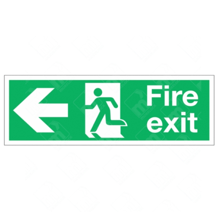 Fire Exit Running Man and Arrow Left Sign