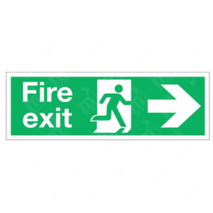 Fire Exit Running Man and Right Arrow Sign