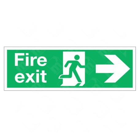 Fire Exit Running Man and Right Arrow Sign