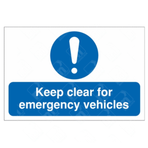 Keep Clear for Emergency Vehicles Sign | UK Health & Safety Sign
