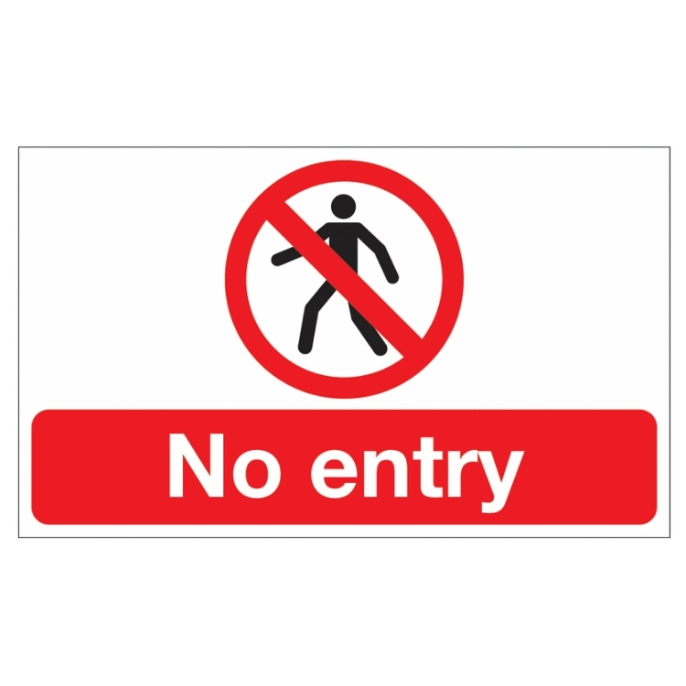 No Entry - Anti Slip Floor Sign for restricted access areas on construction sites, factories, and hazardous zones
