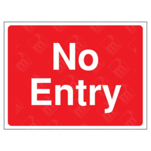 No Entry Construction Sign – red UK safety sign for restricting access to construction areas