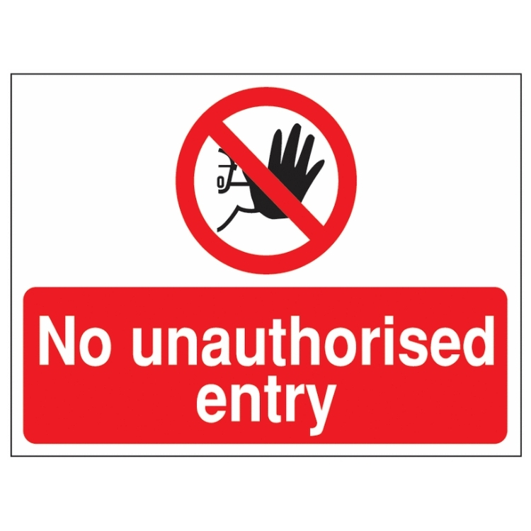 No Unauthorised Entry Safety Sign for UK construction sites
