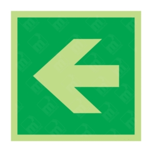 Photoluminescent Left Arrow Sign – glow-in-dark directional emergency signage