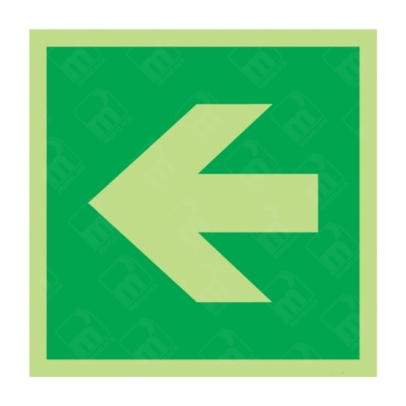 Photoluminescent Left Arrow Sign – glow-in-dark directional emergency signage