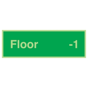 Photoluminescent Floor -1 Sign | UK Health & Safety Sign
