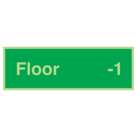 Photoluminescent Floor -1 Sign | UK Health & Safety Sign