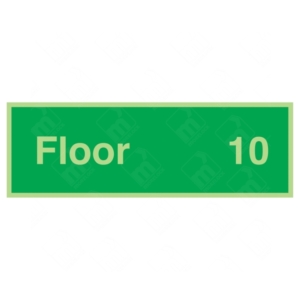 Photoluminescent Floor 10 Sign | UK Health & Safety Sign