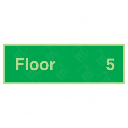 Photoluminescent Floor 5 Sign | UK Health & Safety Sign