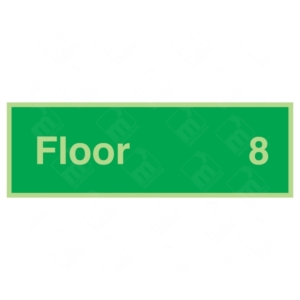 Photoluminescent Floor 8 Sign | UK Health & Safety Sign