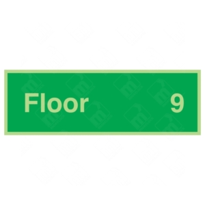 Photoluminescent Floor 9 Sign | UK Health & Safety Sign