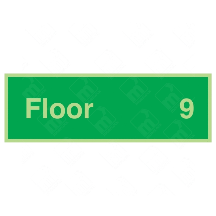 Photoluminescent Floor 9 Sign | UK Health & Safety Sign