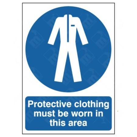 Protective Clothing Must Be Worn In These Areas Sign – PPE safety instruction sign