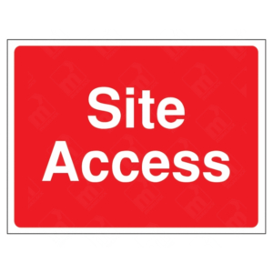 Site Access Construction Sign – red and white safety sign used to mark entry points on UK construction sites.